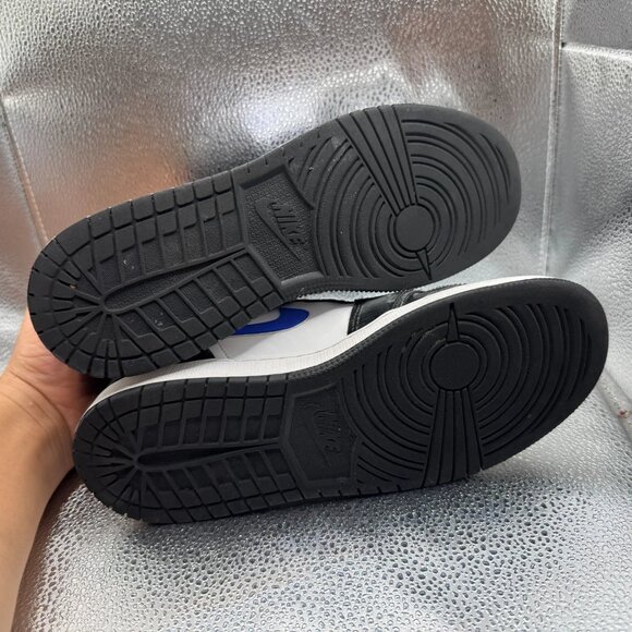 Size 6.5Y Nike Air Jordan 1 Mid GS‎ Black White Racer Blue Kids Shoes 554725-084 - Picture 10 of 10